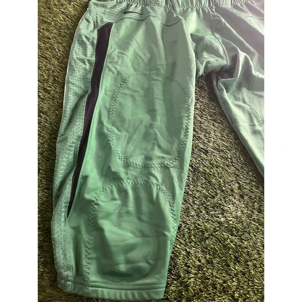 Nike Mens Football Pants 3XL Green White Padded 3/4 Length Integrated Pads